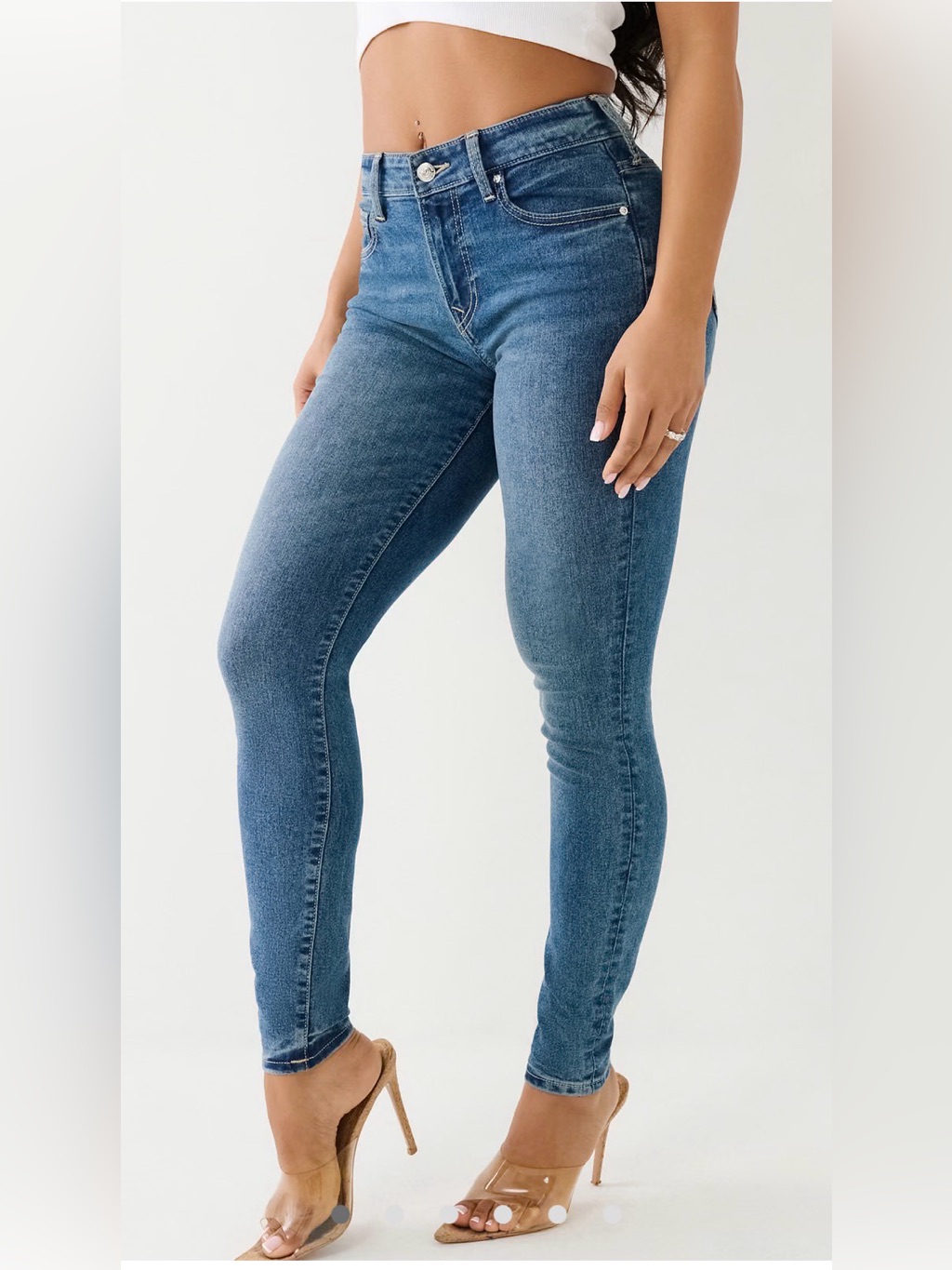 True Religion Jennie Curvy Mid Rise Super Skinny Jeans 26